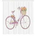 thumbnail image 3 of Ambesonne Bicycle Shower Curtain, Pink Bike Flowers Art, 69"Wx75"L, Multicolor, 3 of 3