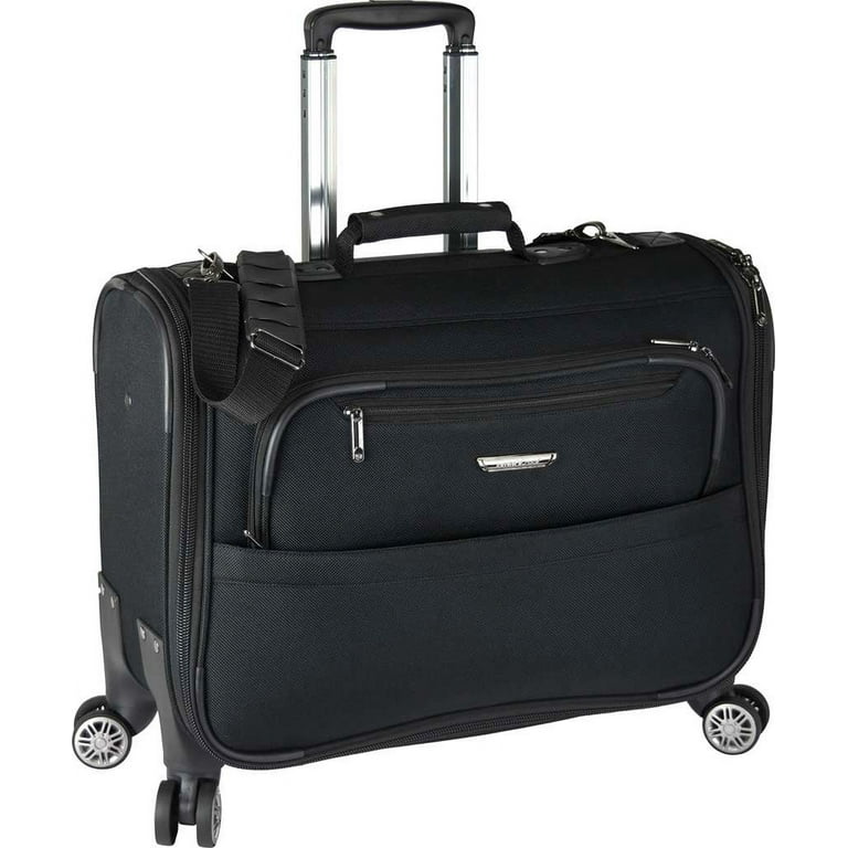 Traveler s Choice Black 21 Inch Carry On Spinner Garment Bag Luggage