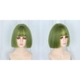 thumbnail image 5 of Unique Bargains Human Hair Wigs for Women Lady 12" Light Green Bob Wig with Wig Cap, 5 of 6