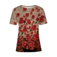 thumbnail image 4 of Machine d'Impression de T-Shirts Mode Femme Blouse à Col Rond Imprimé Manches Courtes T-Shirts Hauts d'Été Décontractés Hauts d'Été, 4 of 5