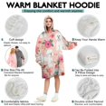 thumbnail image 5 of Pink Bichon Frise and Flower Wearable Oversized Blanket,Wearable Blanket Hoodie for Adults,Cozy Hooded Blankets with Super Pockets,Super Warm Fuzzy Pullover for Women & Men, 5 of 6