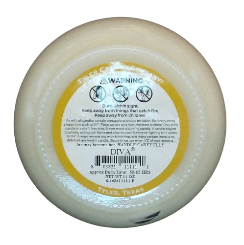 Tyler Candle Company - Diva - 11oz jar candle - with Tyler matches