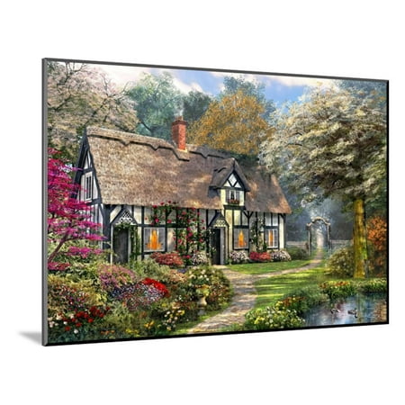 Victorian Cottage Gardens - Victorian Garden Cottage Wood Mounted Print By Dominic Davison