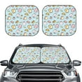 thumbnail image 2 of Fotbe Rabbit Burger Coffee 2-Piece Car Windshield Sun Shade | Sun Blocker for Car Windshield | Foldable Automotive Interior Accessories for Sun Protection-Large, 2 of 7