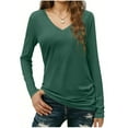 thumbnail image 2 of Uootdi Boho Floral Long Sleeve Shirts for Women Colorbloc Soft V-Neck Basic Tee Casual Loose Fit Fall Tops Outfits Gift, 2 of 5