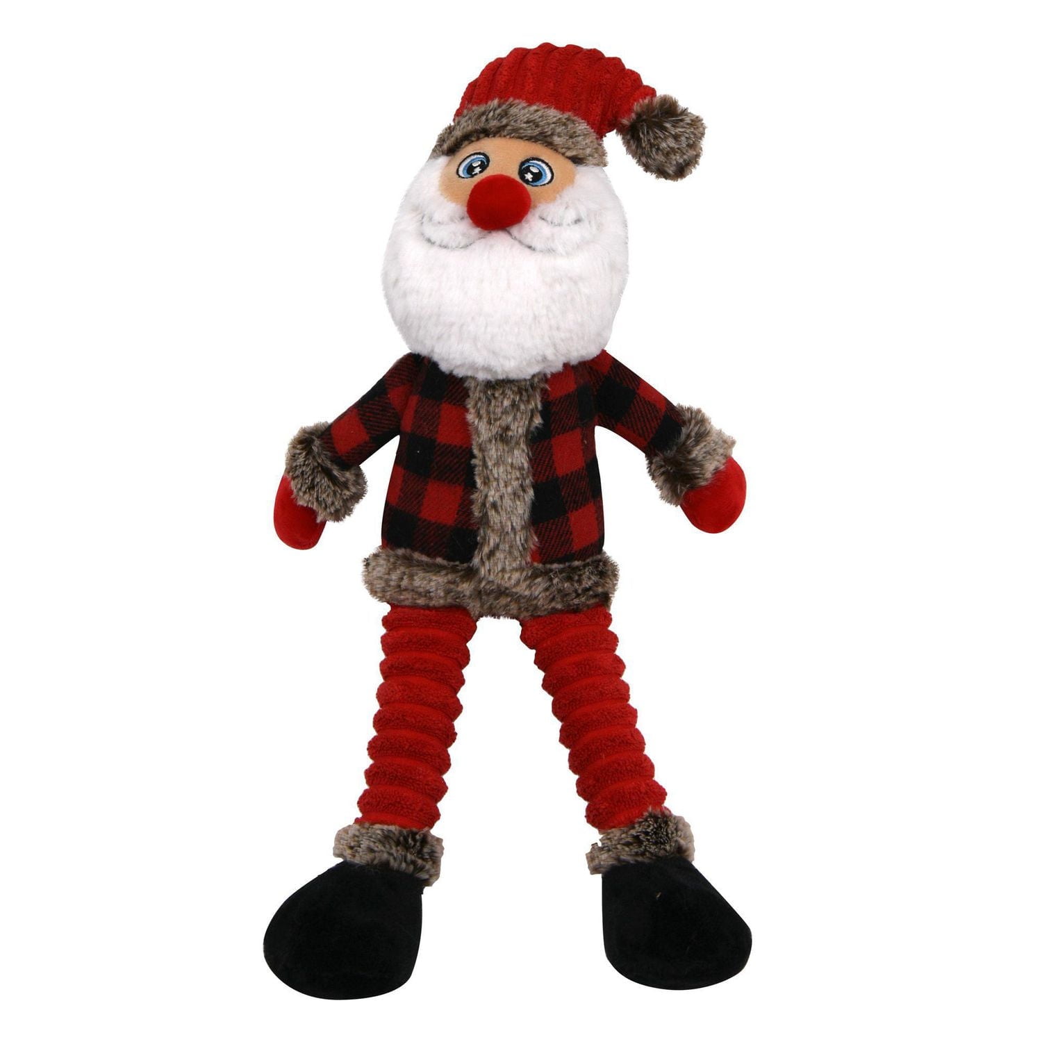 Holiday Dog Squeaky Stuffed Dog Toy - Santa