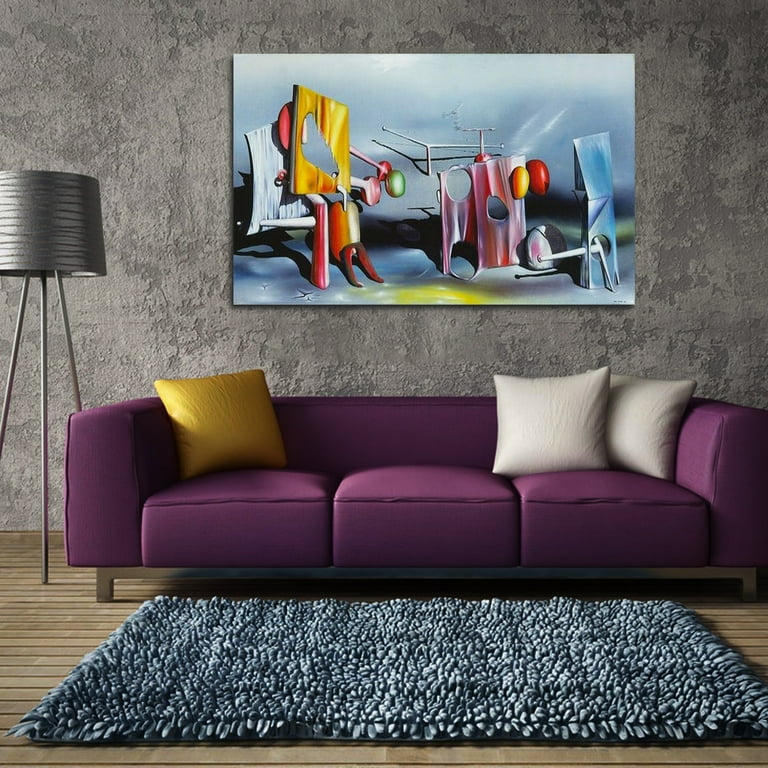 Yves Tanguy Painting Art Print Reply To Red Framed Canvas Art Wall