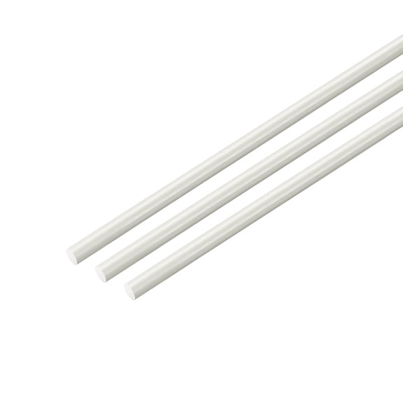 Uxcell Plastic Round Rod3/32" Dia 20" LengthWhite FRP Fiberglass Round Rod Engineering Plastic Bar 3Pcs