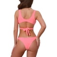 thumbnail image 3 of INSPIRAR CHIC Conjuntos de Bikini de Dos Piezas para Mujeres con Tiras Anchas, Corte en O, Cuello en V, Top con Cierre Trasero y Parte Inferior Triangular, Talla X-Large, Rosa Fluorescente, 3 of 5
