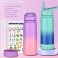 thumbnail image 4 of Kids Water Bottle for School, 16oz Stainless Steel Insulated with Straw Lid (2 Pack), 4 of 8
