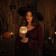 thumbnail image 5 of Rustic White Pumpkin Tealight Candle Holder Set, Farmhouse Halloween Pumpkin Tea Light Candle Holders Decor, Fall Tables Centerpieces for Thanksgiving & Halloween Party, 5.7", 5 of 9