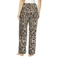 thumbnail image 3 of Uemuo Leopard Pattern Women's Wide Leg Palazzo Lounge Pants with Pockets Light Weight Loose Comfy Casual Pajama Pants-Small, 3 of 9