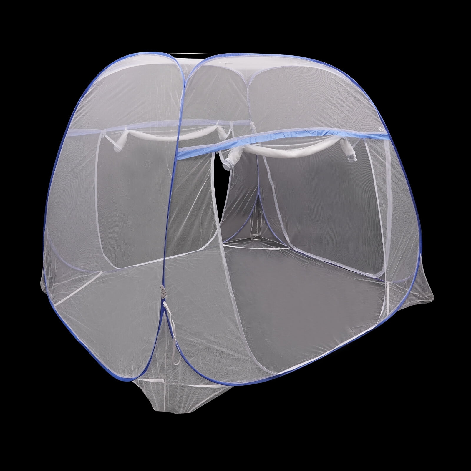 Pop-Up Mosquito Net Tent Folding Bed Canopy for 1.8m Large Bed, Triple Door & Double Zip