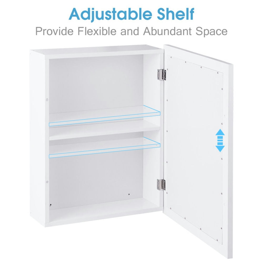 Finihen Bathroom Wall Cabinet, Wall Mounted Bathroom Mirror Cabinet, Wall Mounted Adjustable Medicine Storage Mirror Cabinet, for Bathroom, White Finihen Bathroom Wall Cabinet, Wall Mounted Bathroom Mirror Cabinet, Wall Mounted Adjustable Medicine Storage Mirror Cabinet, for Bathroom, White