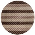 thumbnail image 1 of Evolution Trellis Stripes 8 ft. Round Area Rug, Beige & Brown, 1 of 5