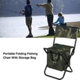 thumbnail image 4 of Silla de pesca Asiento taburete, plegable Silla de pesca para acampar al aire libre Cómoda Asiento de transporte con bolsa de almacenamiento para viajes Parques de fotografía Conciertos al aire libre Ecomeon no, 4 of 6