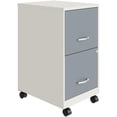 thumbnail image 3 of Pemberly Row 18" 2 Drawer Mobile Metal Vertical File Cabinet -White/Platinum, 3 of 5