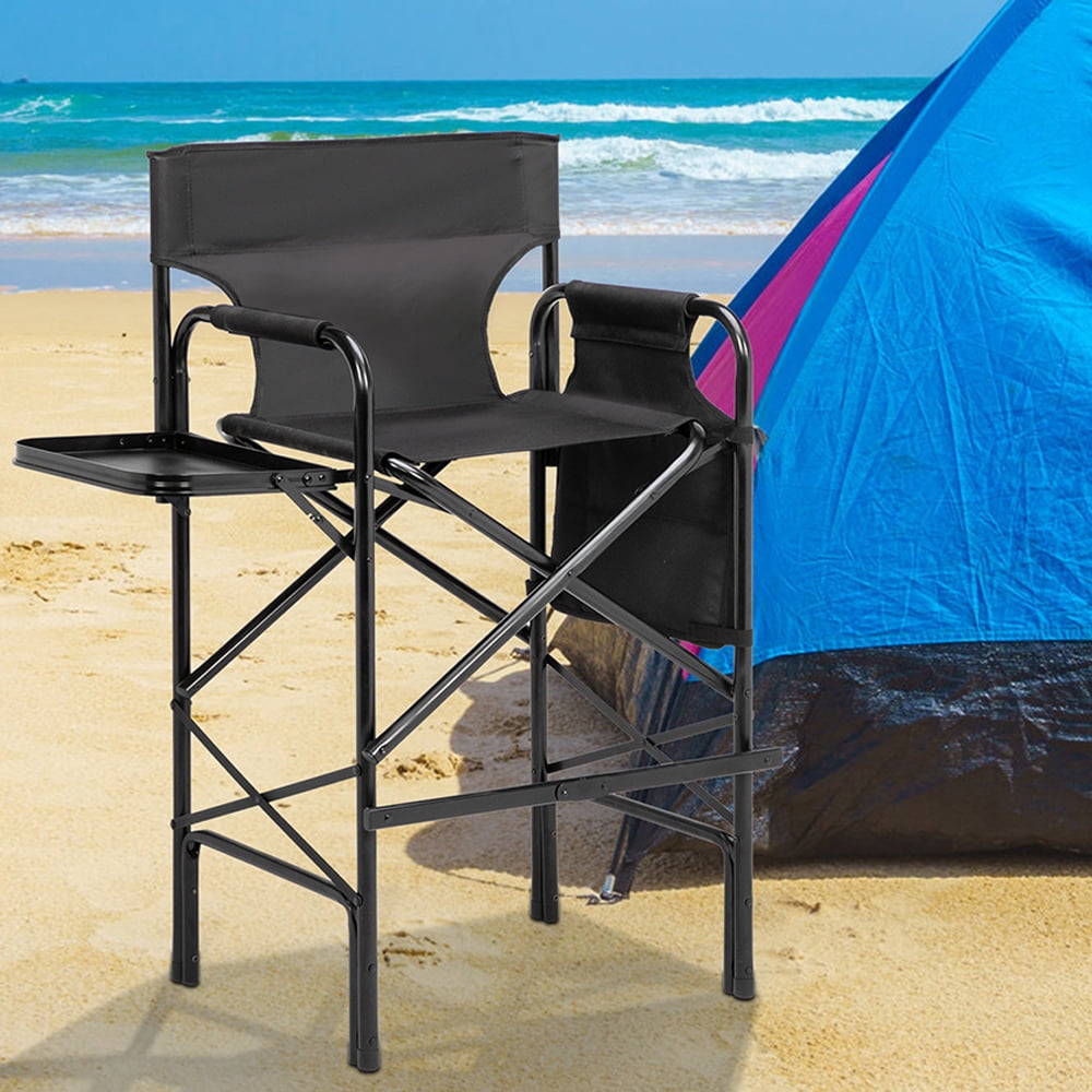 Camp Chair for Adults, Outdoor Tall Directors Chair with Side Table