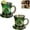 2 PCS#16, variant on Basysin 2026 Upgraded St. Patrick's Day Leprechaun Hat Glass Mug, Green Gradient Glass Mug With Shamrock & Spiral-patterned Handle, Holiday Table Centerpieces, Festival Drinkware Gift (1 PC)
