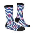 thumbnail image 3 of Uemuo Nautical Anchors Pattern Women's Crew Socks, Soft Durable Breathable Moisture-Wicking with Odor Control Cotton socks, 3 of 9