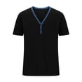 thumbnail image 1 of Birdeem Shirts for Men Mens V-Neck Solid Color Top Short Sleeve V-Neck Blouses Shirts, 1 of 1