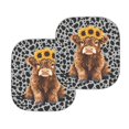thumbnail image 7 of Jeiento Highland Cow Leopard Car Sun Shade for Windshield Sun Shield for Front Window Blocks UV Rays Soft Heat Reflector-Keep Your Vehicle Cool Car Interior Accessories for Sun Heat, 7 of 7