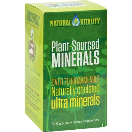 Natural Vitality Plant-Sourced Minerals Supplement, 60 Capsules – Supports Energy & Vitality