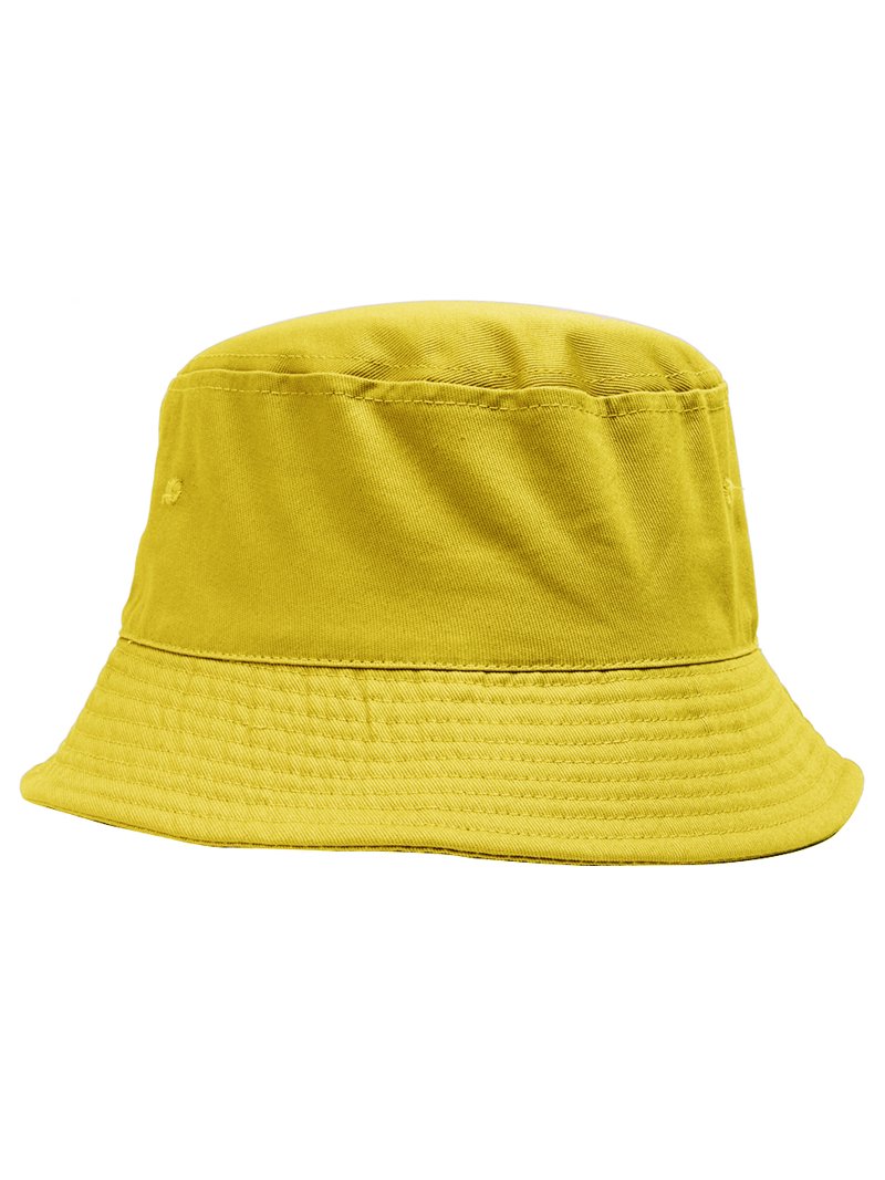 Bucket Hat For Men Women - Cotton Packable Fishing Cap, Yellow L
