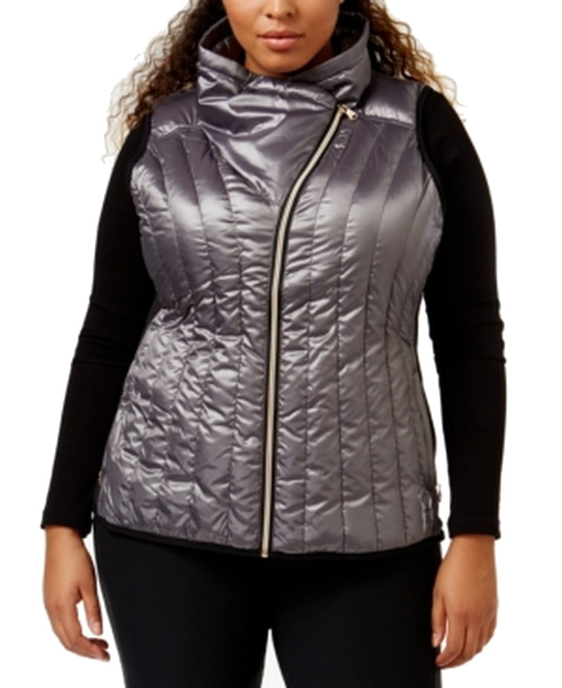 Calvin Klein Performance NEW Silver Womens Size 3X Plus Vest Jacket