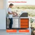 thumbnail image 4 of KFFKFF Exterior Cooking Space Drawers, Dimensions: 18.5"W x 22.5"H x 22.5"D, Triple Entry Drawers, Stainless Steel Recessed Cabinets, BBQ Island Storage Drawers with Handle, Suitable for Exterior, 4 of 9