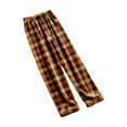 thumbnail image 6 of Fiaer Women's Pajamas Pants Plaid Plus Size Color Blocking Sleepwear Trousers Elastic Waisted Casual Trendy Comfort Pjs Joggers Orange1 S, 6 of 6