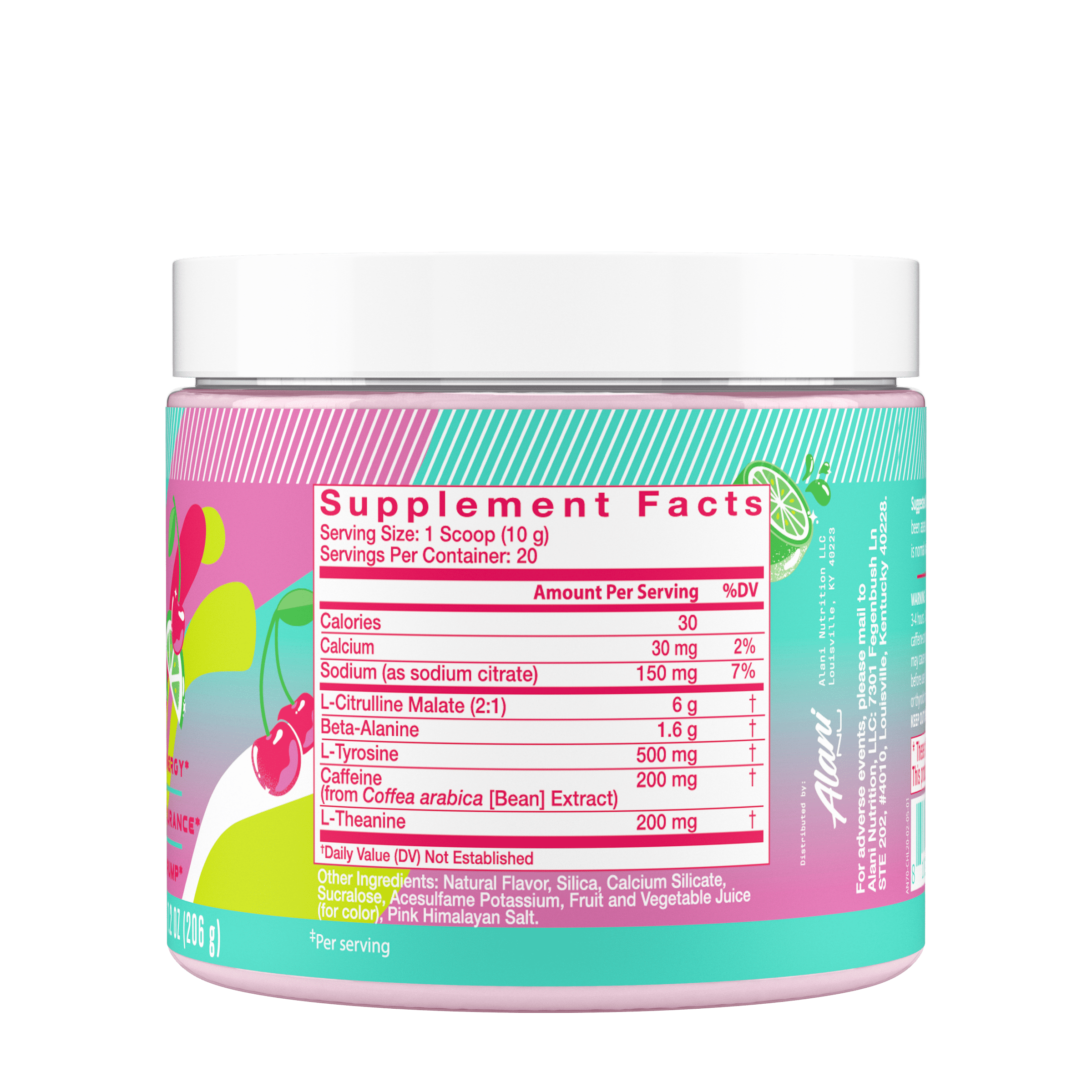 Alani Nu Pre-workout Powder, Cherry Twist, 20 Servings, 200mg Caffeine