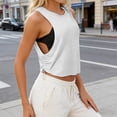 thumbnail image 2 of Aihuaihua Side Armhole Tank Tops for Women, Workout Sport Athletic Yoga Running Gym Loose Crop Sleeveless Shirts White XXL, 2 of 6