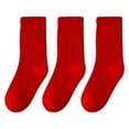 thumbnail image 1 of WEAIXIMIUNG Chaussettes pour Hommes Chaussettes pour Enfants Automne et Hiver Festives Chaussettes Rouges à Double Épingle pour Garçons et Filles Chaussettes Tube pour Bébé Nouvel An 3 Paires, 1 of 9