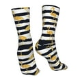 thumbnail image 7 of Bingfone Gold Flamingo Prirnt Women's Men's Fun Pattern and Solid Crew Socks-1 Pair Pack-Cool & Classic Novelty Design Gifts, 7 of 7