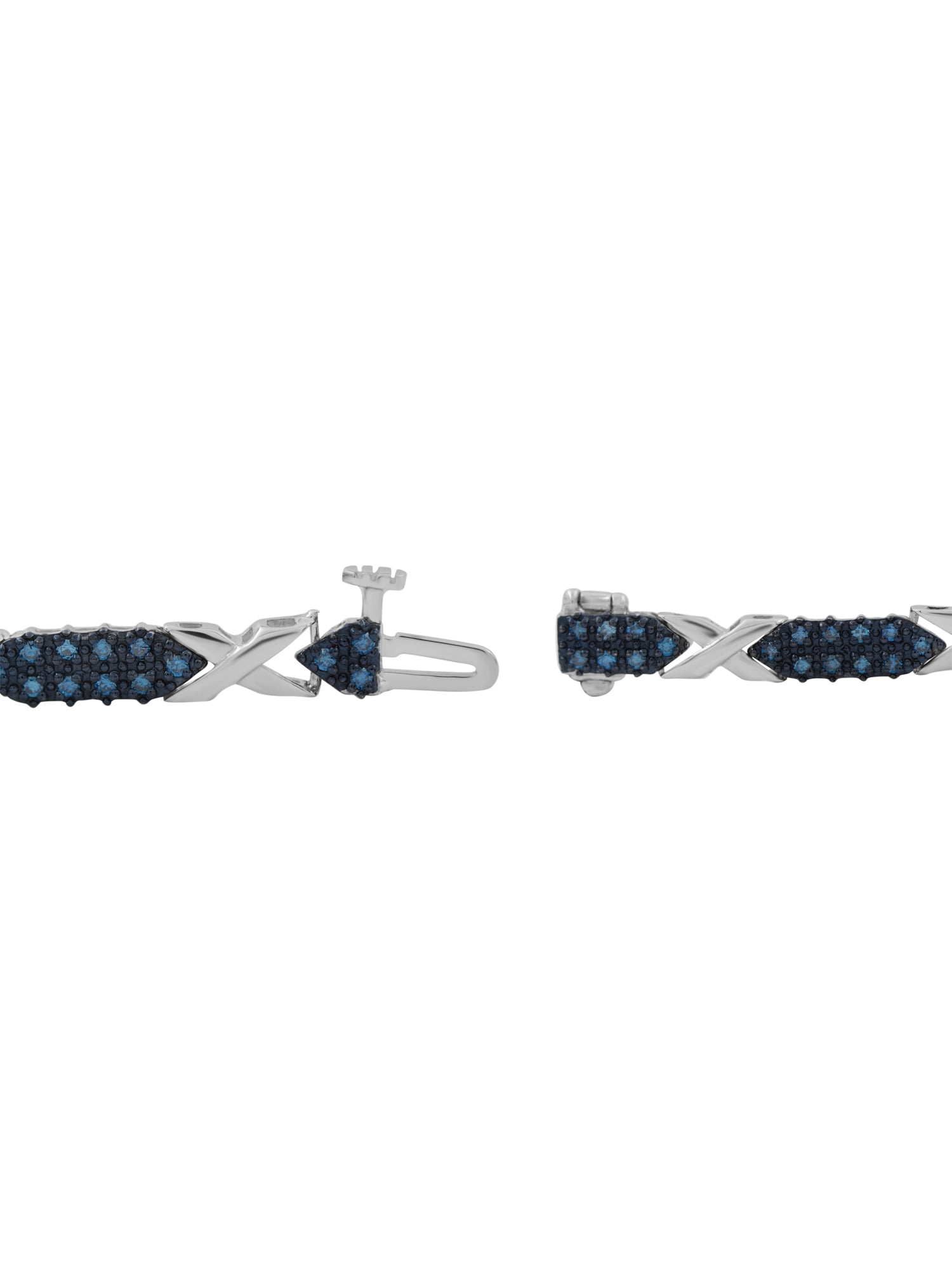 JewelersClub 1.00 Carat T.W. Blue Diamond Sterling Silver X Bracelet