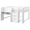 thumbnail image 6 of Euroco Wood Full Size Loft Bed with Desk, Drawers and Cabinets, Low Profile Bed with Cabinets and Whiteboard for Bedroom, White, 6 of 12