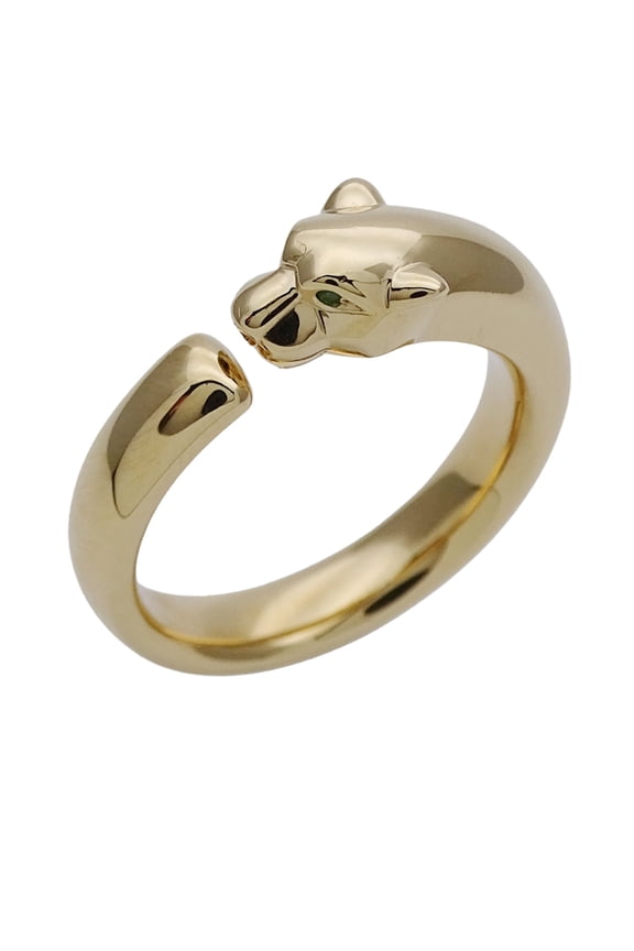 Pre-Owned Cartier ring for women and men, brand name ring, 750YG, onyx, tsavorite garnet,...