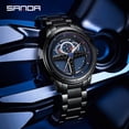 thumbnail image 2 of SANDA 2022 Luxury Fashion Steel Men Watches Waterproof Quartz Movement Wristwatch Casual Leather Watch Relogio Masculino P1110, 2 of 6