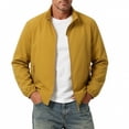 thumbnail image 2 of FRSASU Men's Lightweight Windbreaker Jacket Stand Collar Zip Side Pocket Elastic Cuff Casual office Coat Yellow, 2 of 7