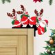 thumbnail image 1 of Paquete de 4 letreros decorativos para esquinas de puertas con la frase "I Saw That Christmas", esculturas de madera para pared artística, decoración de esquinas de puertas de casa de madera, 1 of 8