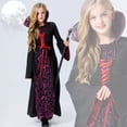 thumbnail image 2 of 2DXuixsh Robes pour Filles Halloween Robe à Manches Longues avec Ensemble Robe de Fête Halloween Robe Évasée Noire Taille 130, 2 of 7