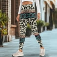 thumbnail image 4 of Renewold Southwest American Tribal Cow Print Womens Yoga Pants with Pockets High Waisted Womens Leggings Fashion Exercise Yoga Leggings Lightweight Activewear Printed Ankle Leggings, S, 4 of 8