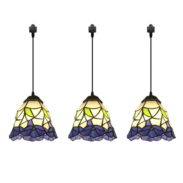Kiven H-Type Track Lighting Light Fixture With Remote Control, 3-Light Halo Track Pendant