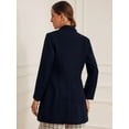 thumbnail image 3 of DARING DIVA Women's Single Breasted Button Down Outerwear Pea Coats Deep Blue XS, 3 of 6