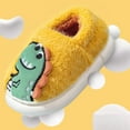 thumbnail image 4 of lnmuld Slippers for Kids Fashion Autumn and Winter Children Slippers Boys and Girls Flat Bottom Non On Round Toe Plush Warm Cartoon Dinosaurs Size:18-24 Months, 4 of 8