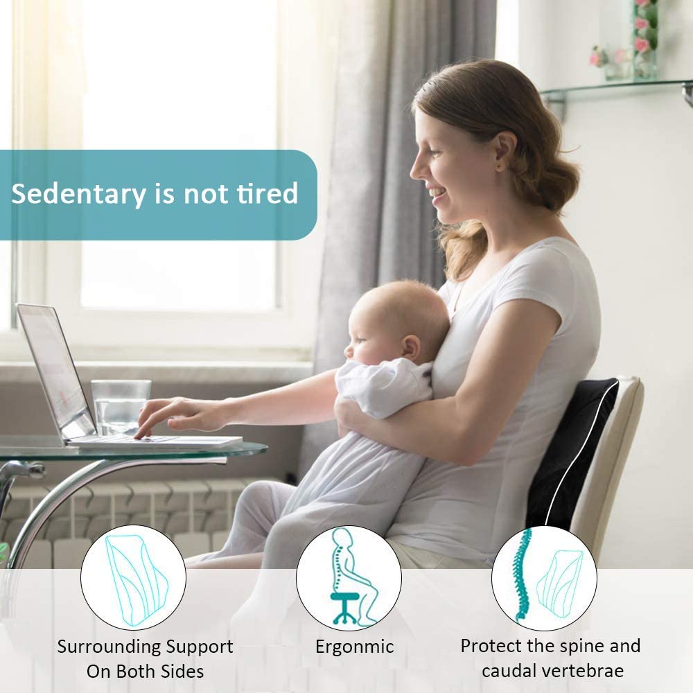 Gaming Chair Lumbar Support Pillow for Office Chair Car Memory Foam Back Cushion for Back Pain Relief Improve Posture Large Back Pillow for Computer Recliner with Mesh Cover Double Adjustable Straps