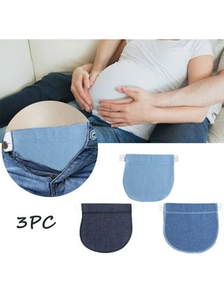 Temu 1/3pcs Elastic Maternity Pants, Trousers Extender Solid Color Adjustable Waist Extenders Pregnancy Waistband Extender Pregnancy Trouser Accessories