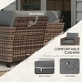 thumbnail image 4 of Outsunny 5 Piece Patio Furniture Set with Cushions, Outdoor Conversation Set with Rattan Three-Seater Sofa, Chairs & Footstools, Mixed Brown, 4 of 9