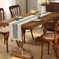 thumbnail image 4 of Linen Striped Table Runner with Fringe, Boho Rope Patchwork Dining Table Decor, Rustic Runner for TV Cabinet Coffee Table Sideboard, 4 of 7